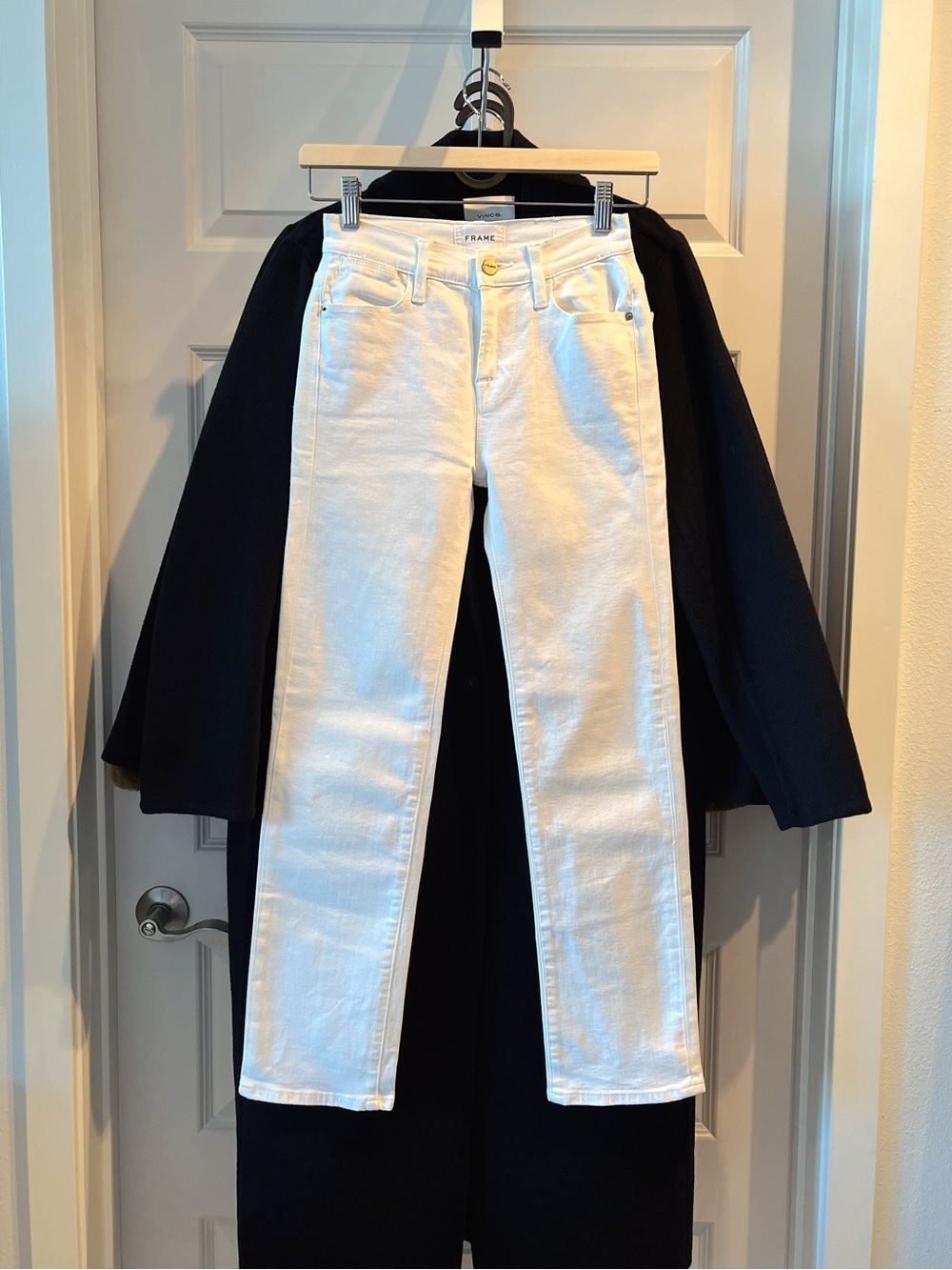 Frame Denim White Le High Straight Leg Jeans
